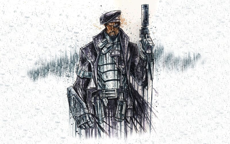 Man in Tactical Gear — Black, Dramatic, Comic