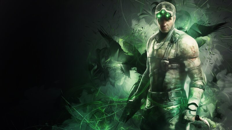 Man in Tactical Gear — Black, Dramatic, Digital Art, Green Goggles