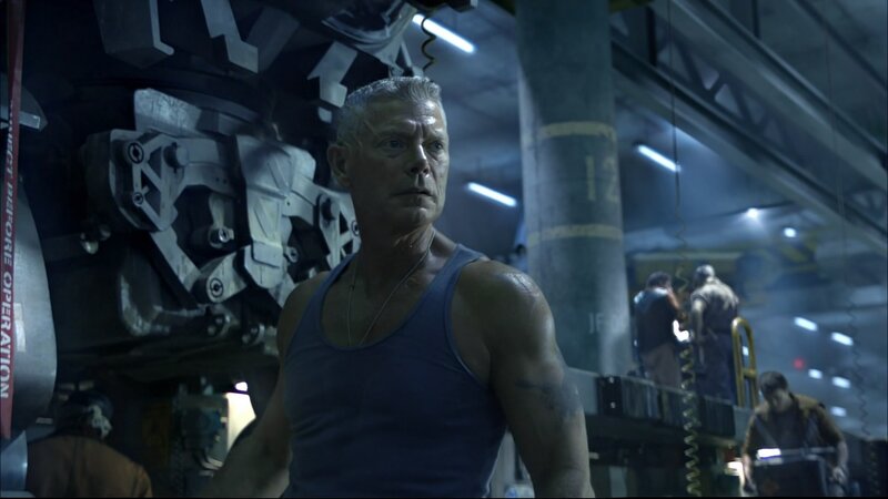 Man in Tank Top — Gray, Dramatic, Night