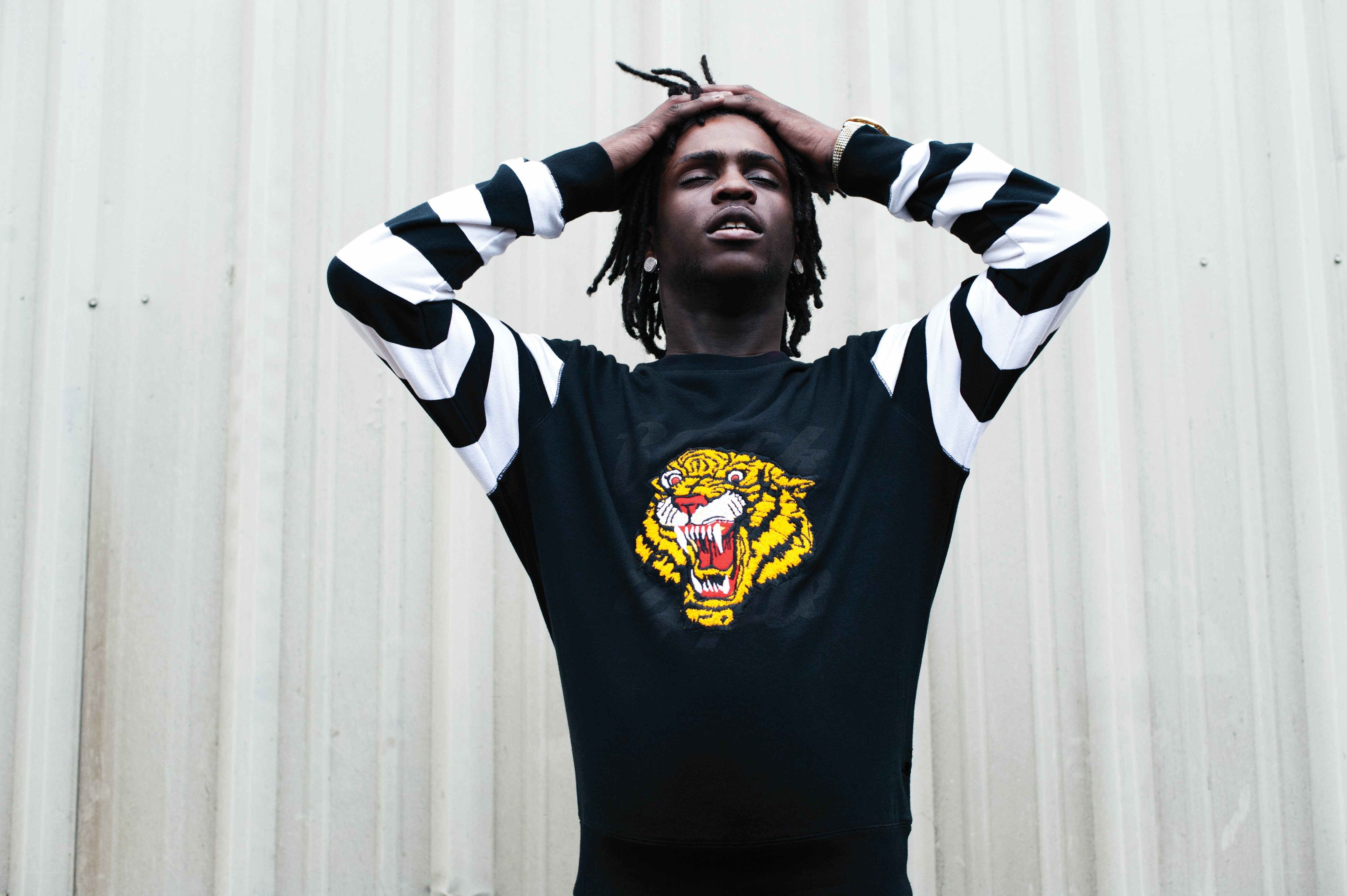 Man in tiger sweatshirt