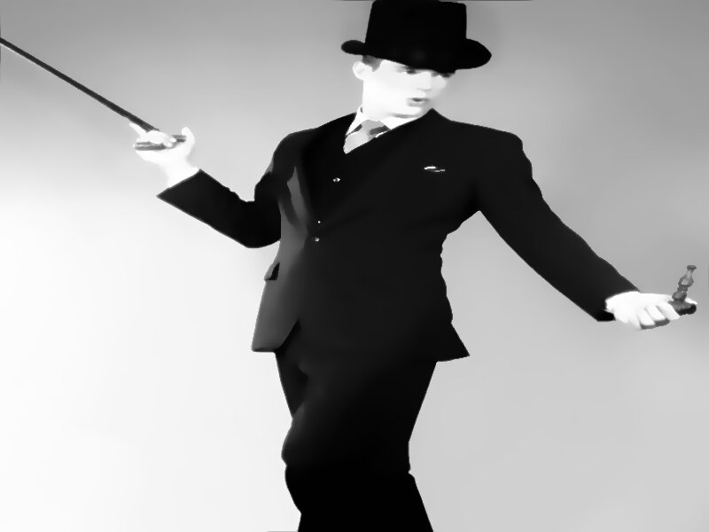 Man in Top Hat and Suit — Black