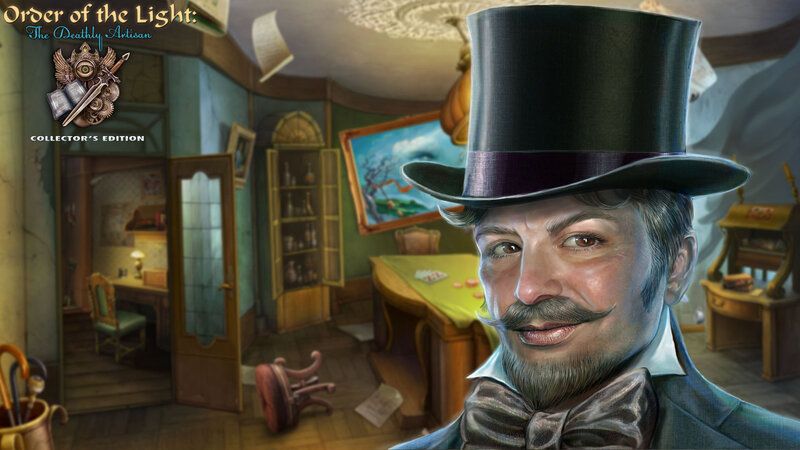 Man in Top Hat — Green, Dramatic, Digital Art