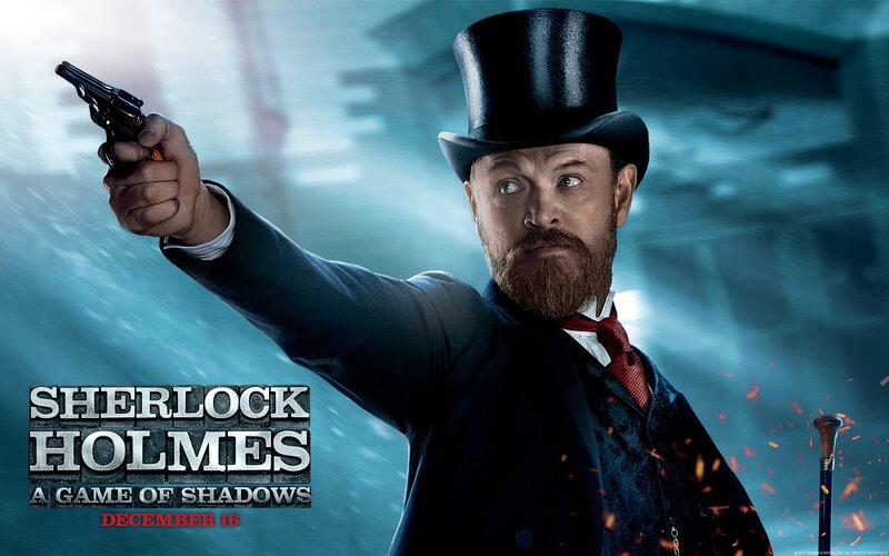 Man in Top Hat Holding Gun — Blue, Dramatic