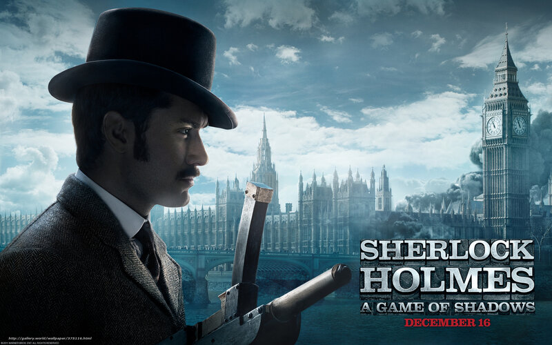 Man in Top Hat Holding Gun — Blue