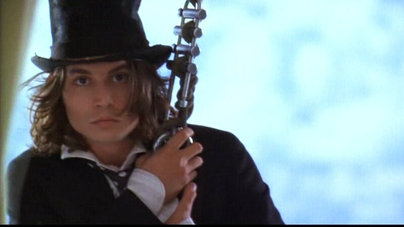 Man in Top Hat Holding Gun