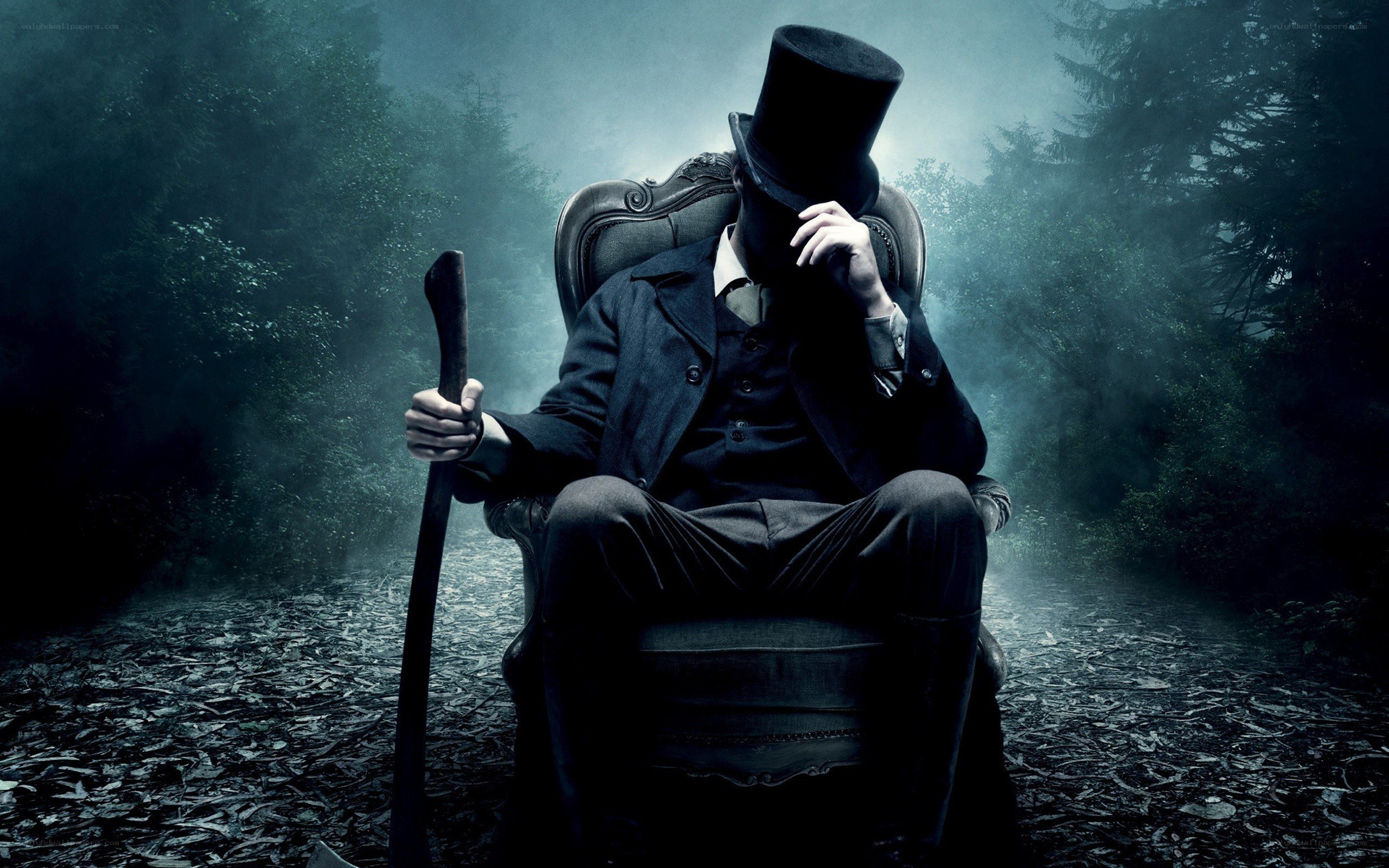 Man in top hat on throne