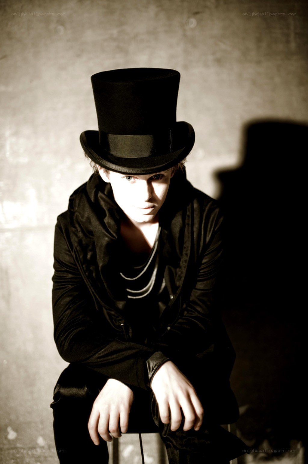 man in top hat portrait