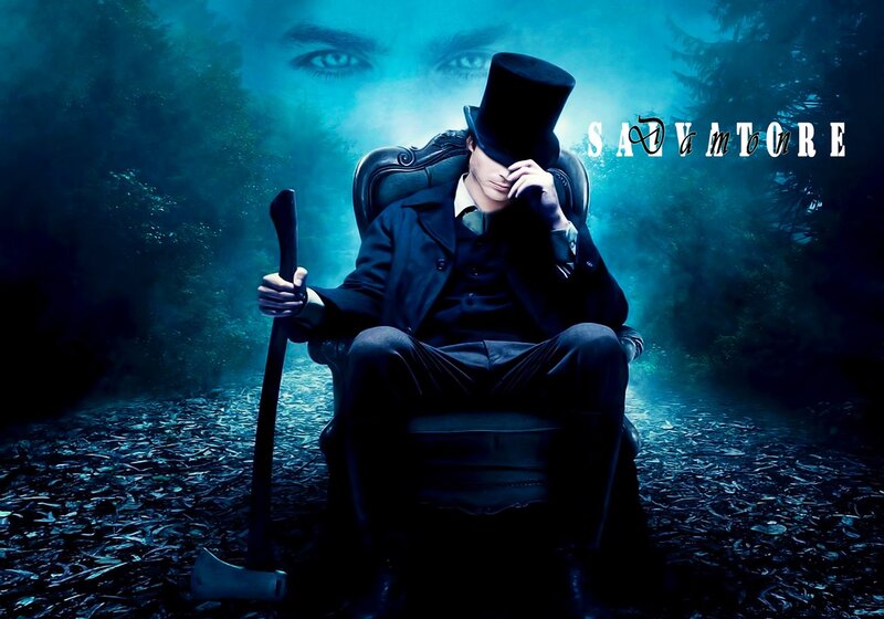 Man in Top Hat Sitting — Blue