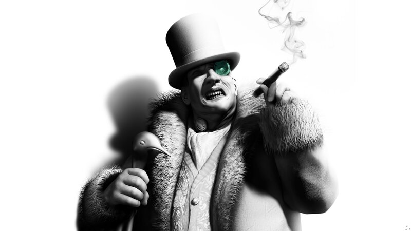 Man in Top Hat Smoking — Black