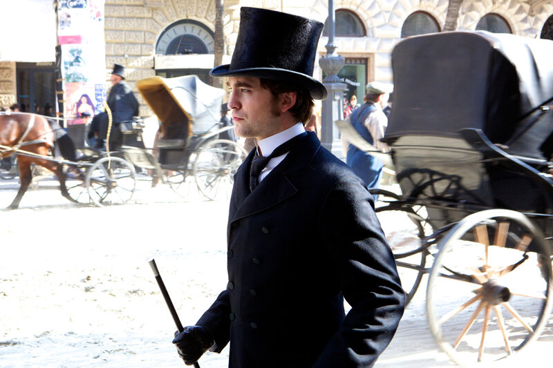 Man in Top Hat Walking — Black