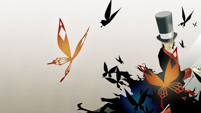 Man in Top Hat with Butterflies