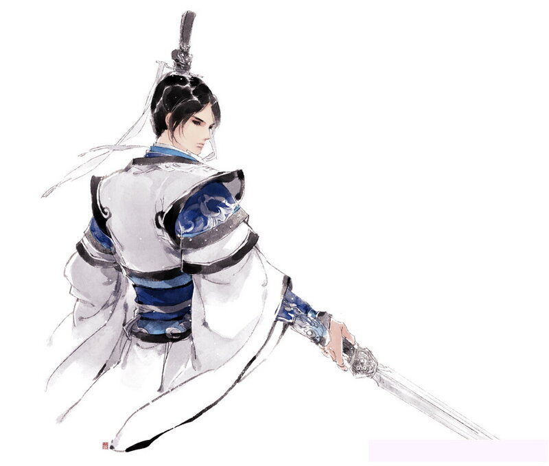 Man in Traditional Armor — White