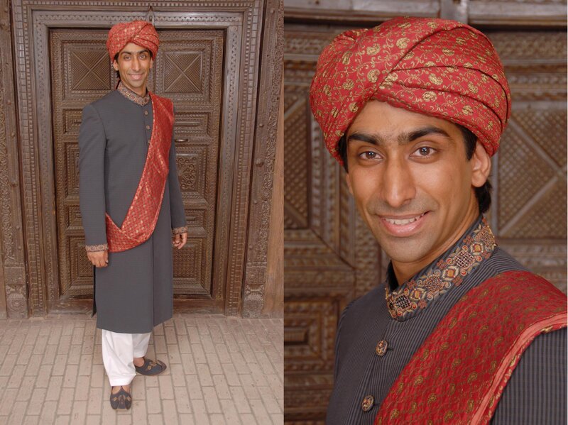 Man in Traditional Attire — Red
