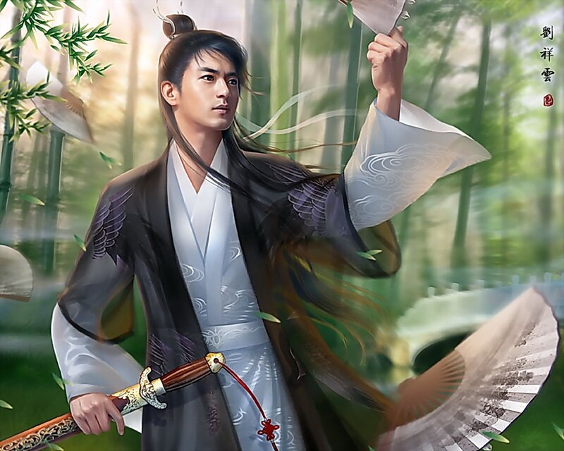 Man in Traditional Robes — Green