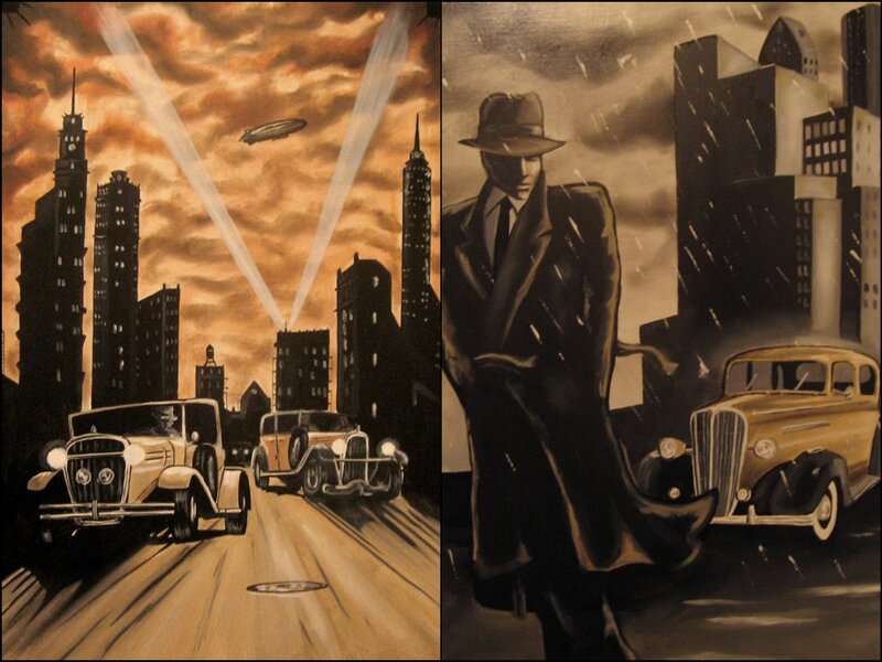 Man in Trench Coat — Brown, Dramatic, Night, Illustration