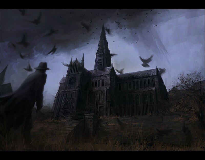 Man in Trench Coat — Gray, Dark, Night