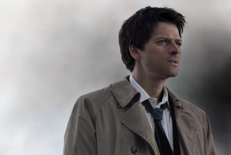 Man in Trench Coat — Gray, Dramatic, Digital Art