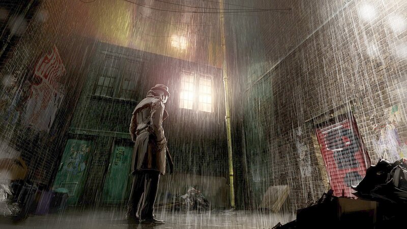 Man in Trench Coat — Gray, Dramatic, Night, Digital Art
