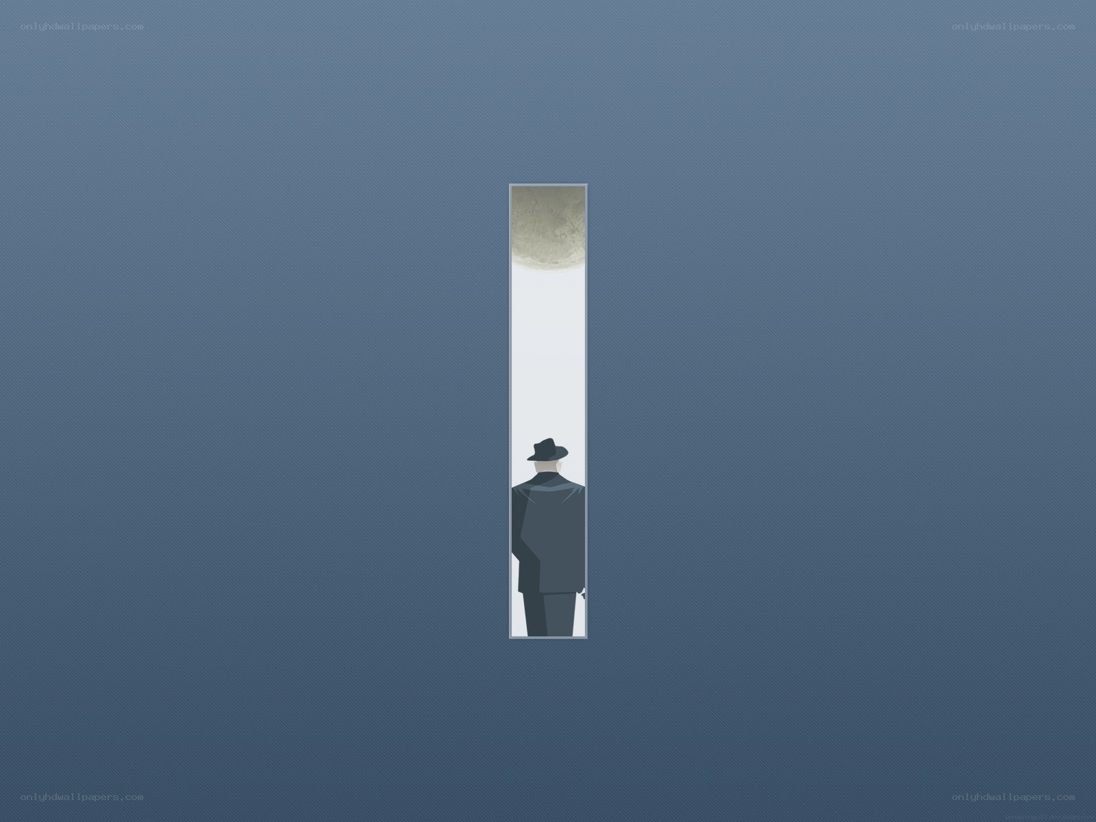 man in trench coat looking at moon