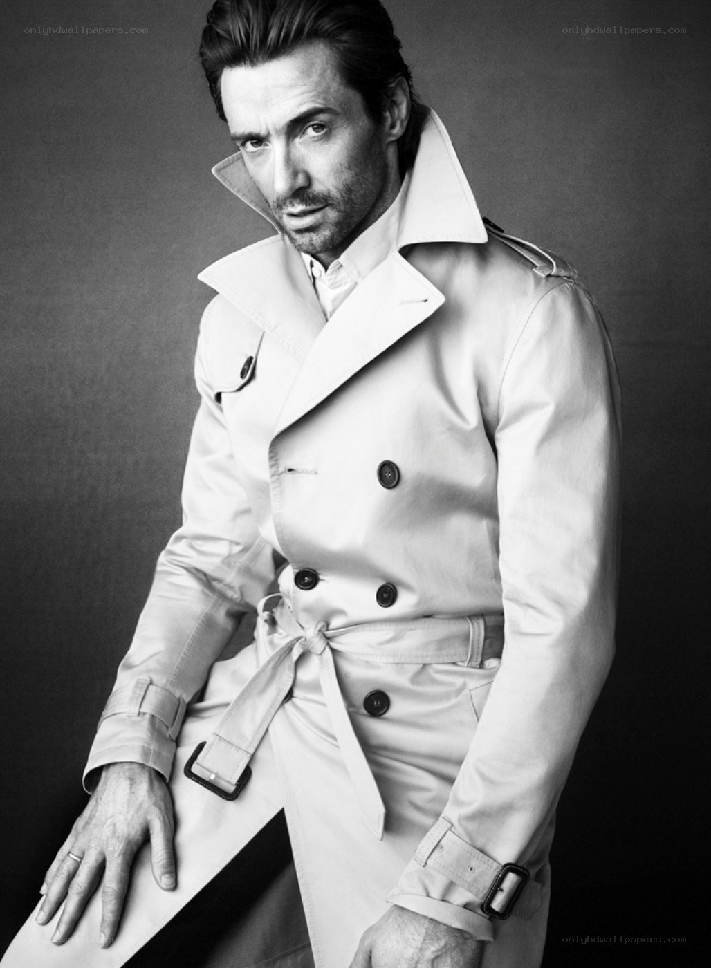 man in trench coat portrait