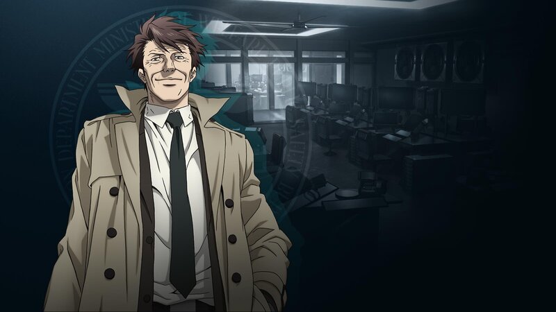 Man in trench coat smiling