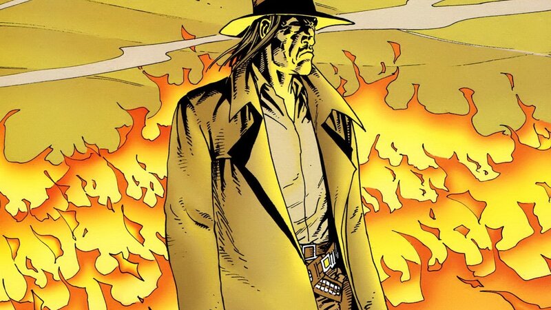 Man in Trench Coat — Yellow, Dramatic, Comic