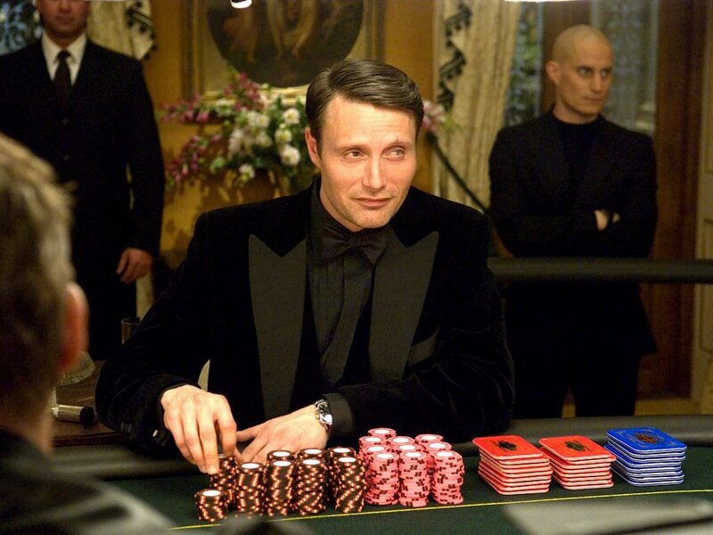 Man in Tuxedo at Poker Table — Black, Serious