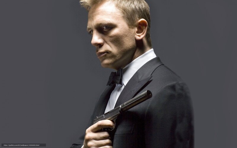 Man in Tuxedo Holding Gun — Black, Serious, Photograph