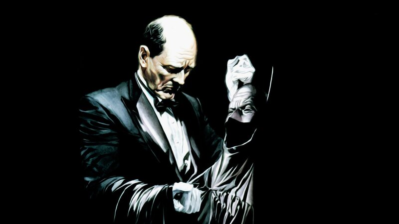Man in Tuxedo Holding Mask — Black