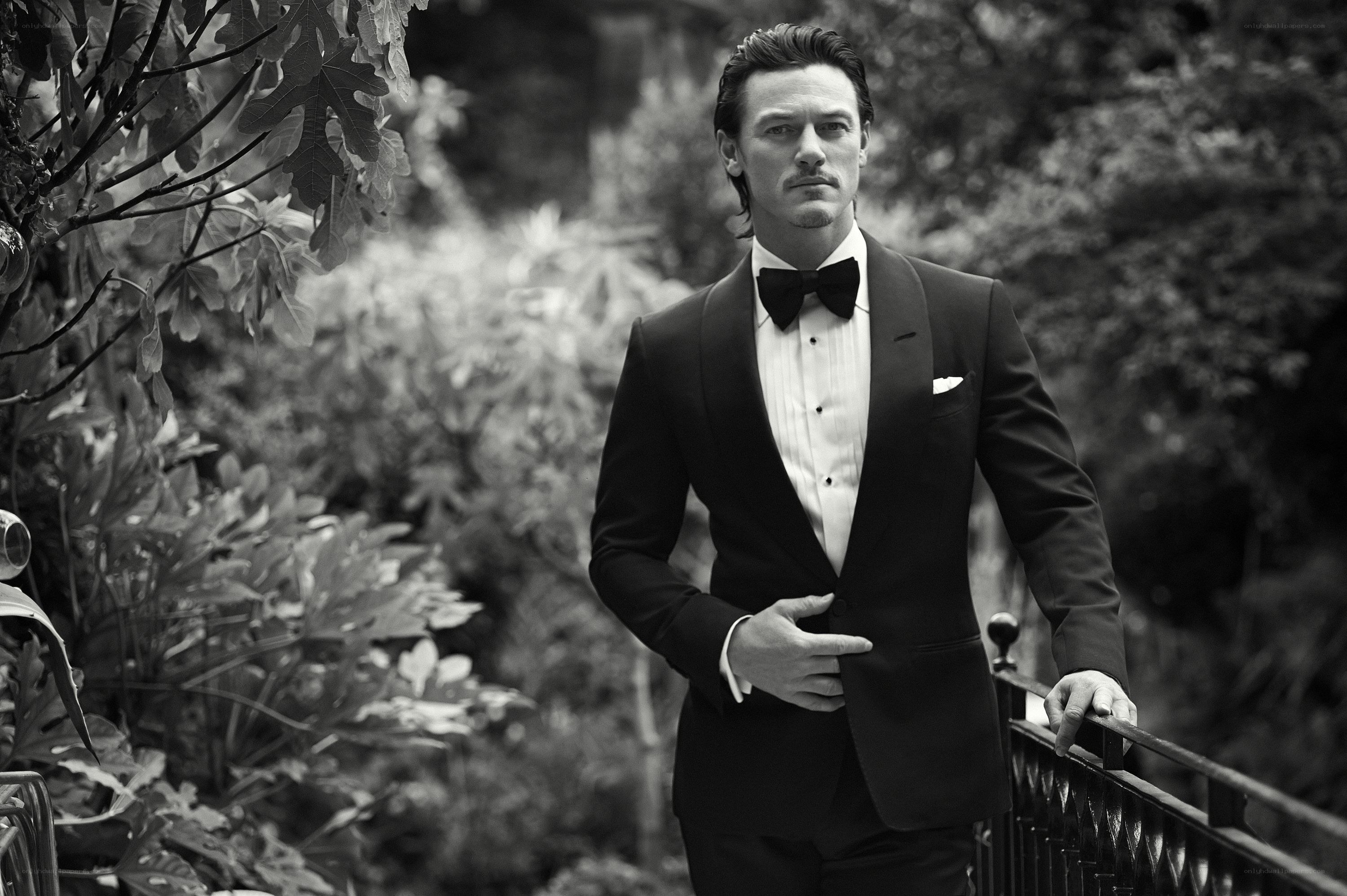 Man in tuxedo in garden