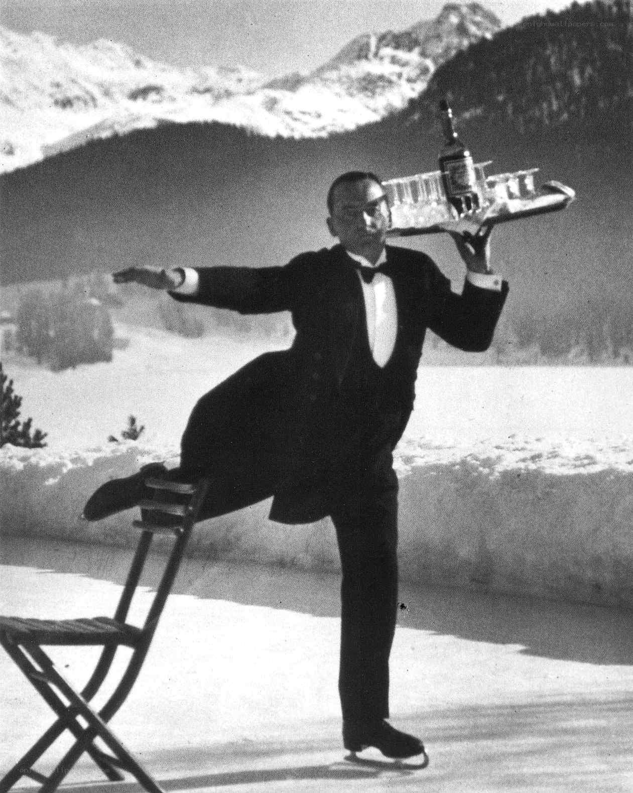 Man in tuxedo on ice