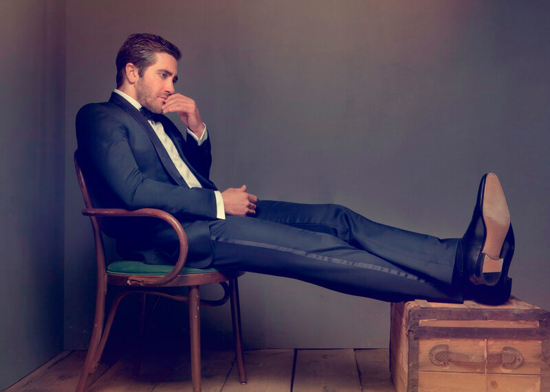Man in Tuxedo Sitting — Blue