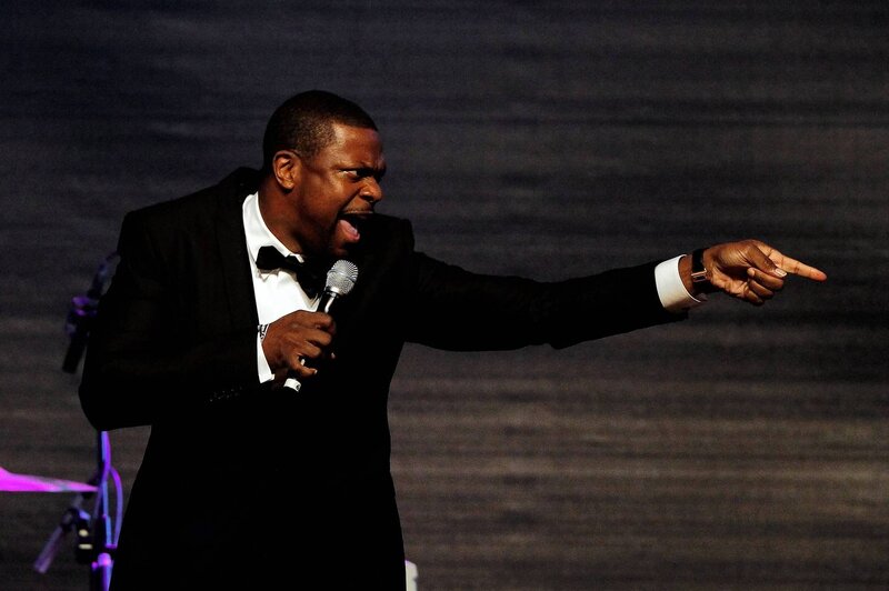 Man in Tuxedo Speaking — Black