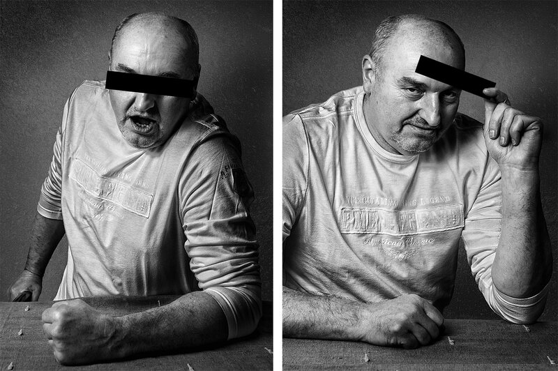 Man in two poses