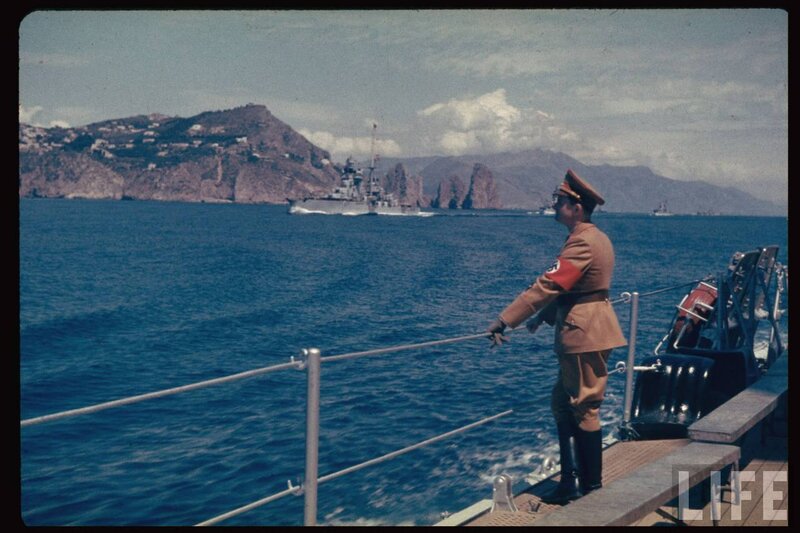 Man in uniform on ship deck