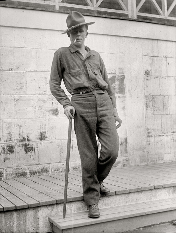 Man in uniform with cane
