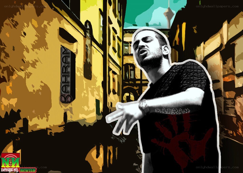 man in urban art scene