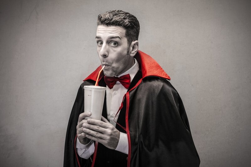 Man in Vampire Costume — Black