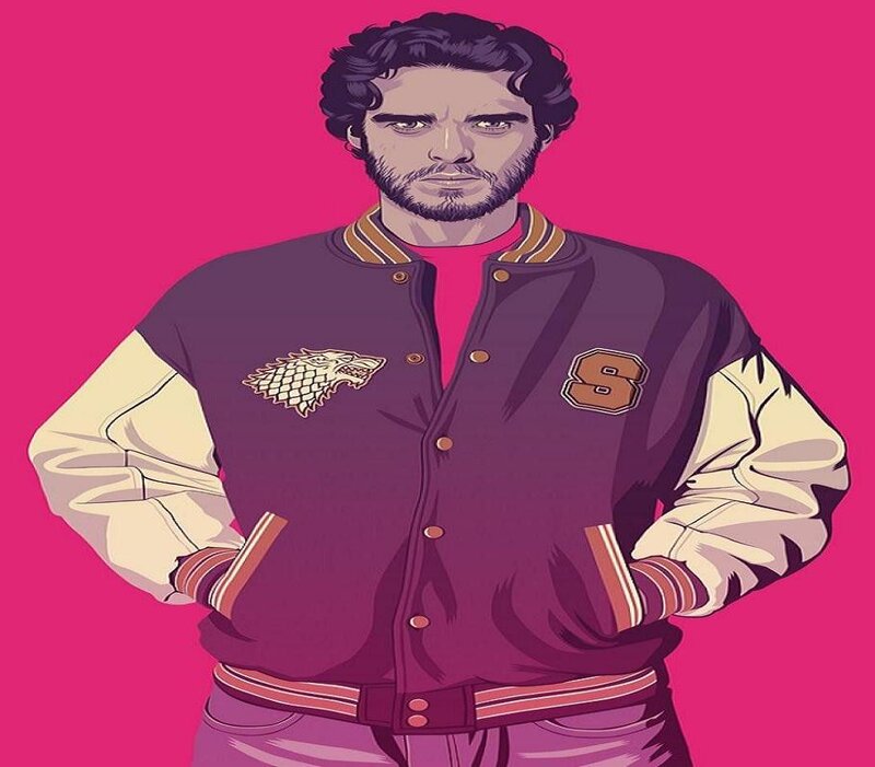 Man in Varsity Jacket — Pink