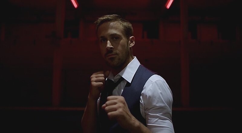 Man in Vest and Tie — Red, Dramatic