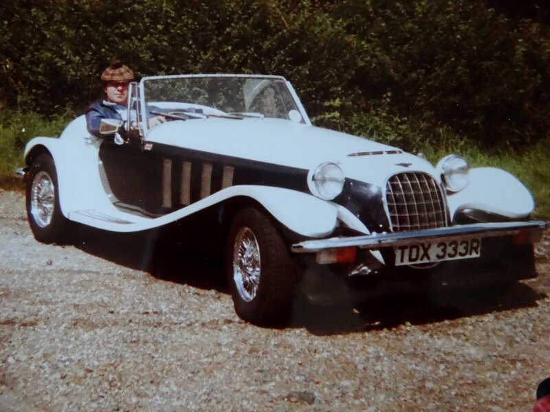 Man in Vintage Car — White, Calm