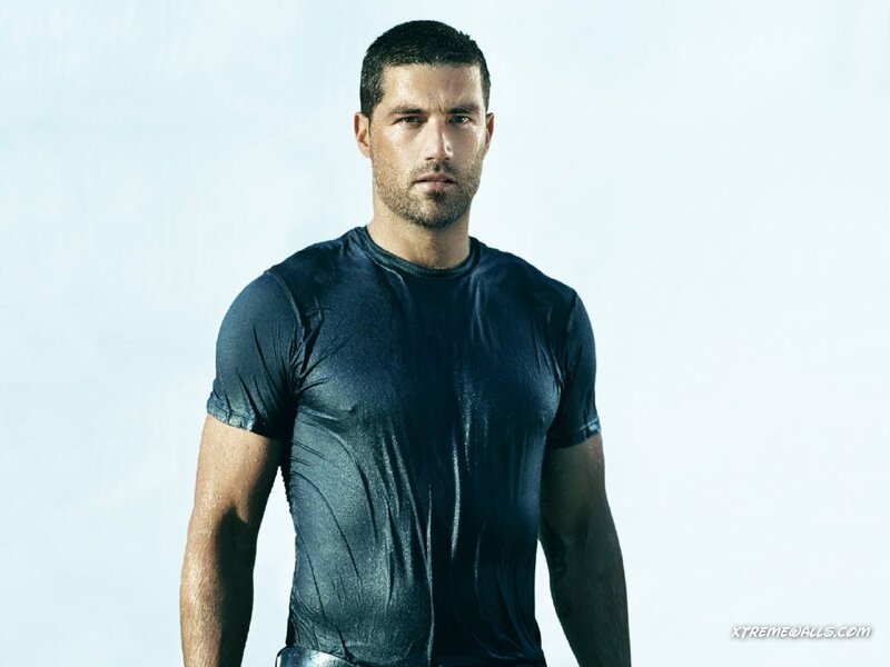 man in wet t-shirt