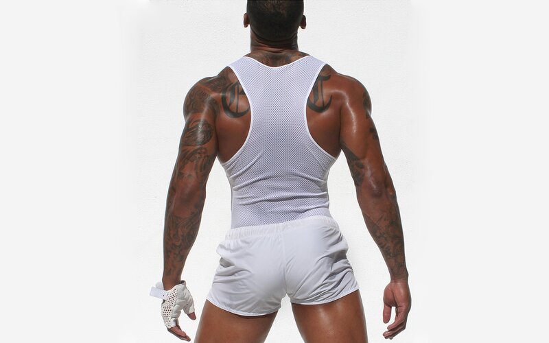 man in white athletic wear