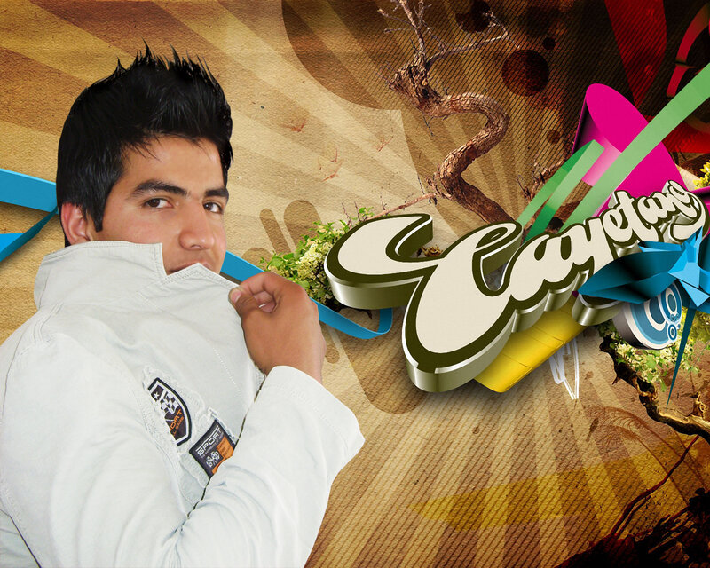 man in white jacket with graphic design