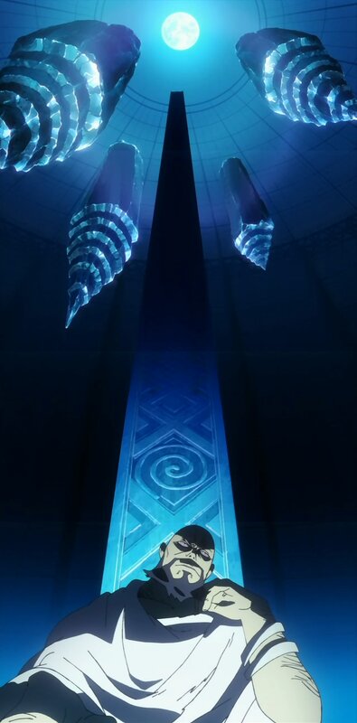 Man in White Robe — Blue, Dramatic, Night, Anime