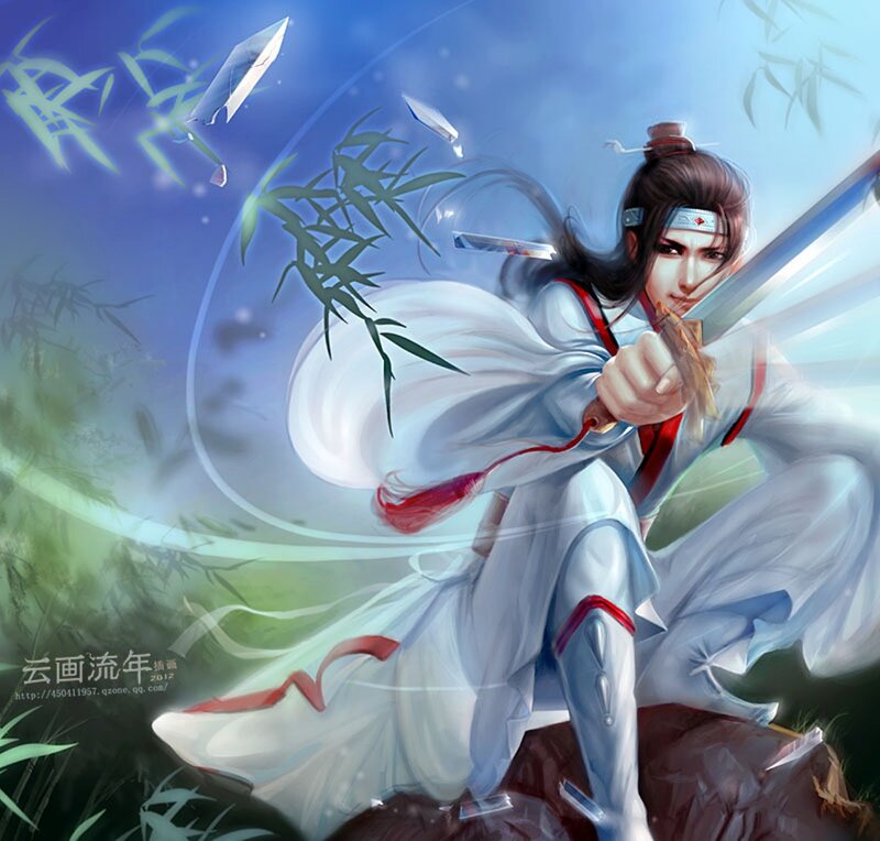 Man in White Robe — Blue, Dramatic