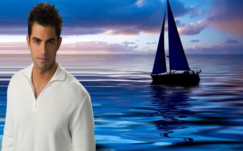 Man in White Shirt — Blue, Serene