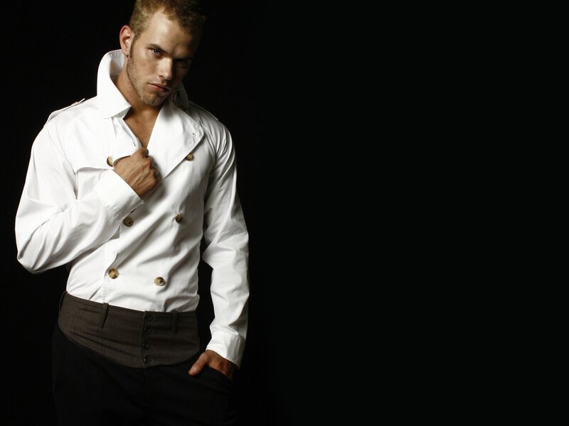 Man in White Shirt — Dramatic, Photograph, Pants