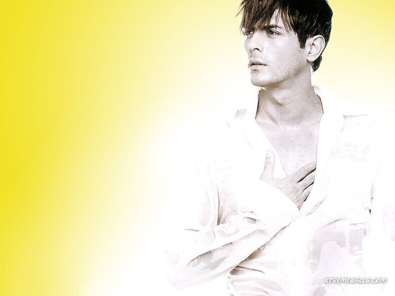 Man in White Shirt — Yellow, Dramatic, Photograph