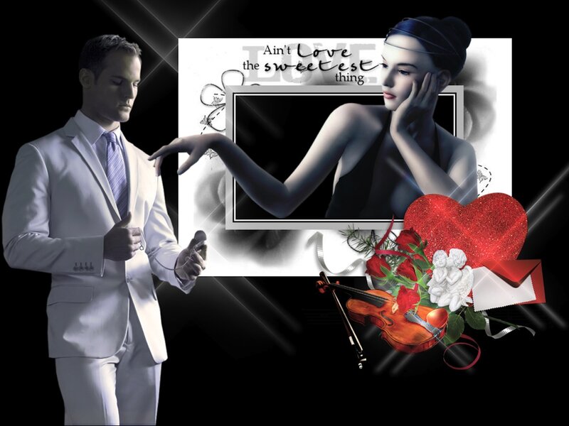 Man in White Suit — Black, Dramatic, Digital Art